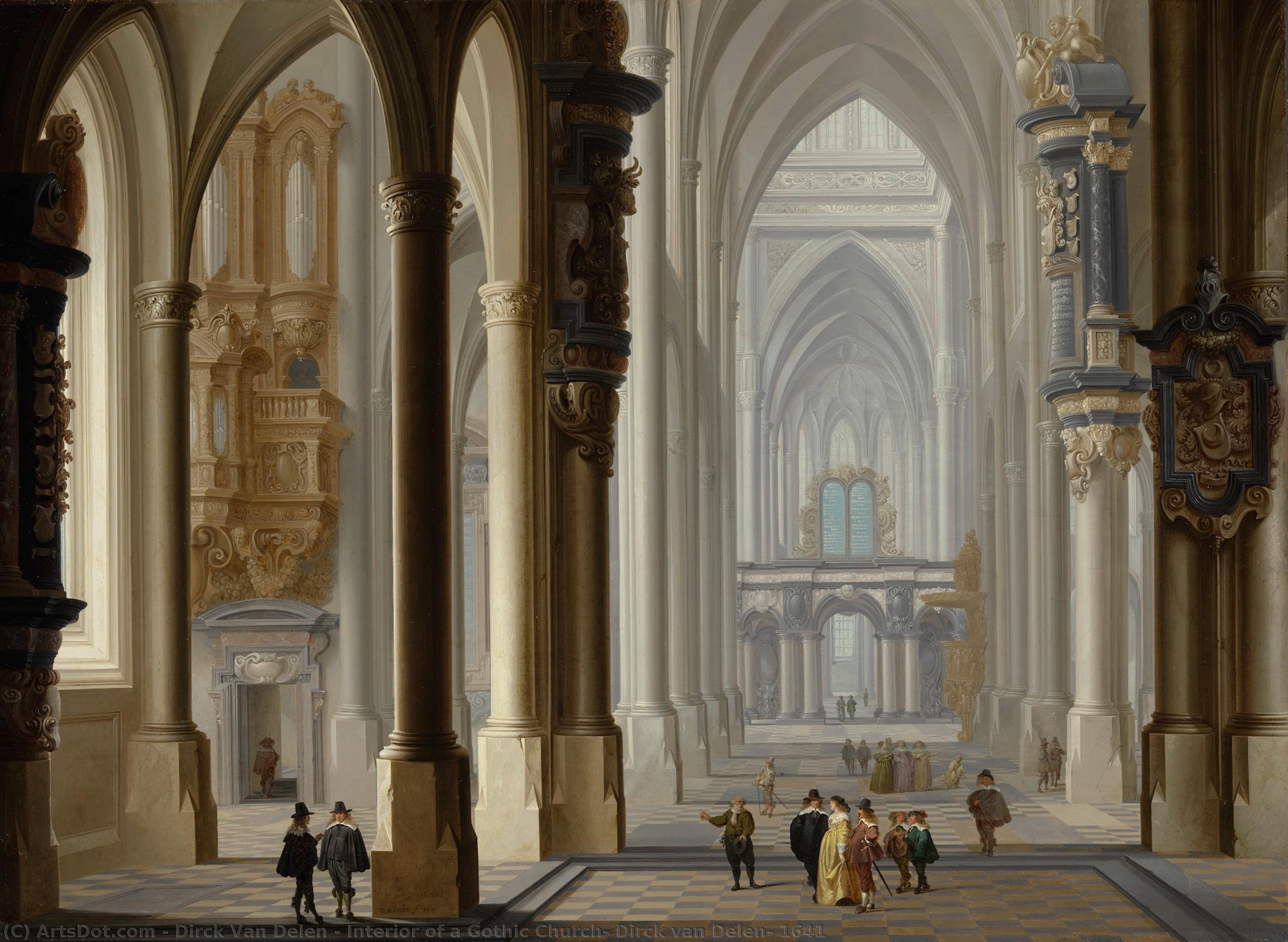 Interior Of A Gothic Church, Dirck Van Delen, 1641 — Dirck Van Delen