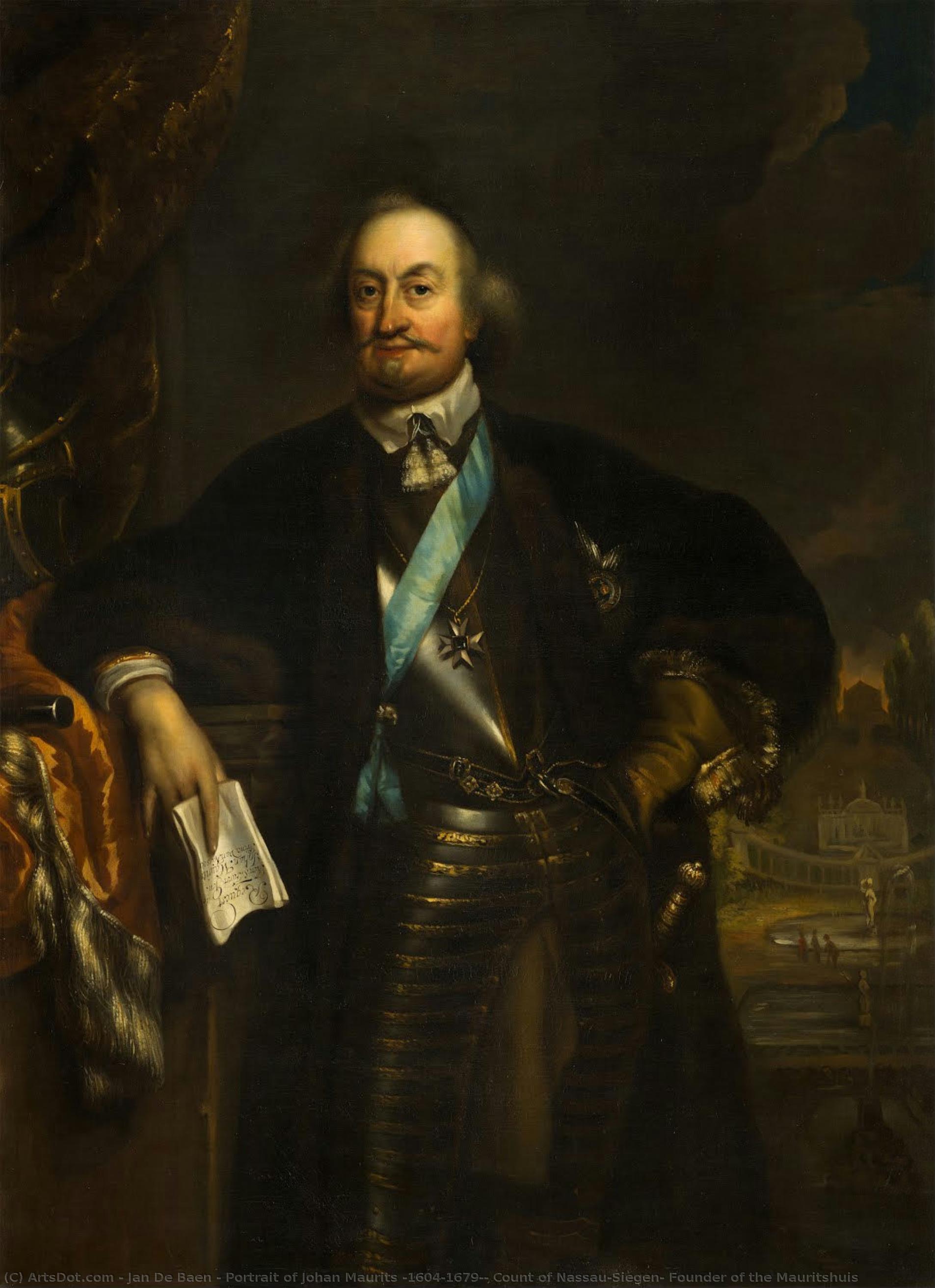Portrait Of Johan Maurits (1604-1679), Count Of Nassau-siegen, Founder Of The Mauritshuis — Jan De Baen