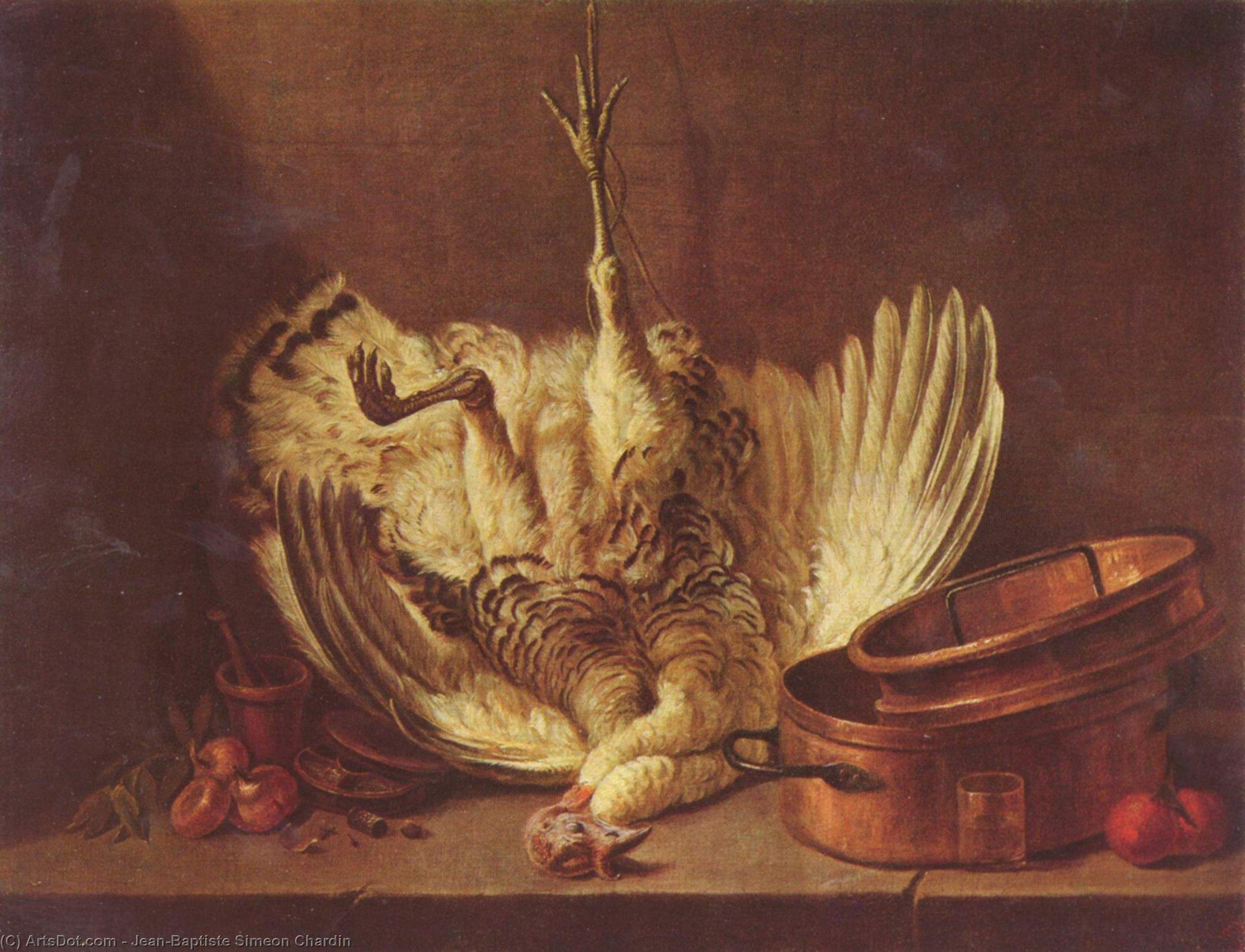 Still Life With Turkey Hanged — Jean-baptiste-siméon Chardin