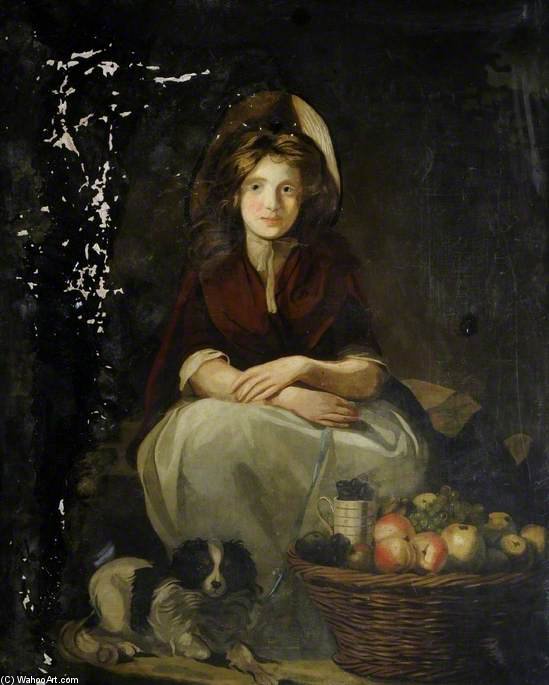 Girl With A Dog And Fruit — Francis Wheatley