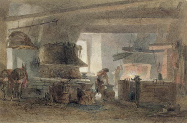 A Smithy At Seville — Edward Angelo Goodall