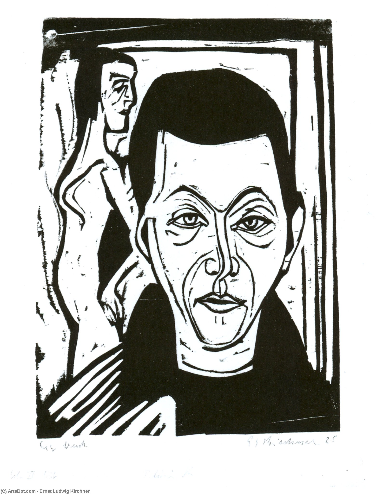 Man's Head. Self-portrait — Ernst Ludwig Kirchner
