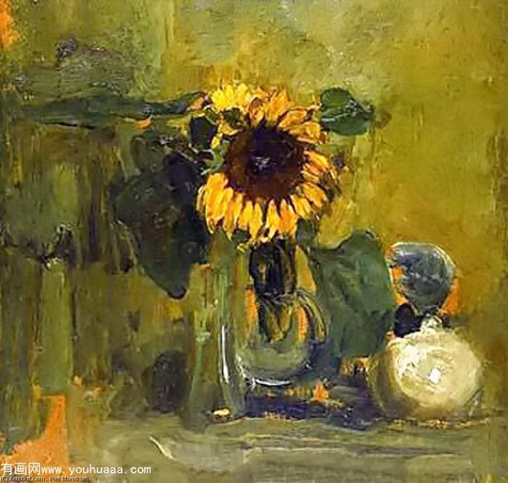 Nature Died With Sunflower — Piet Mondrian