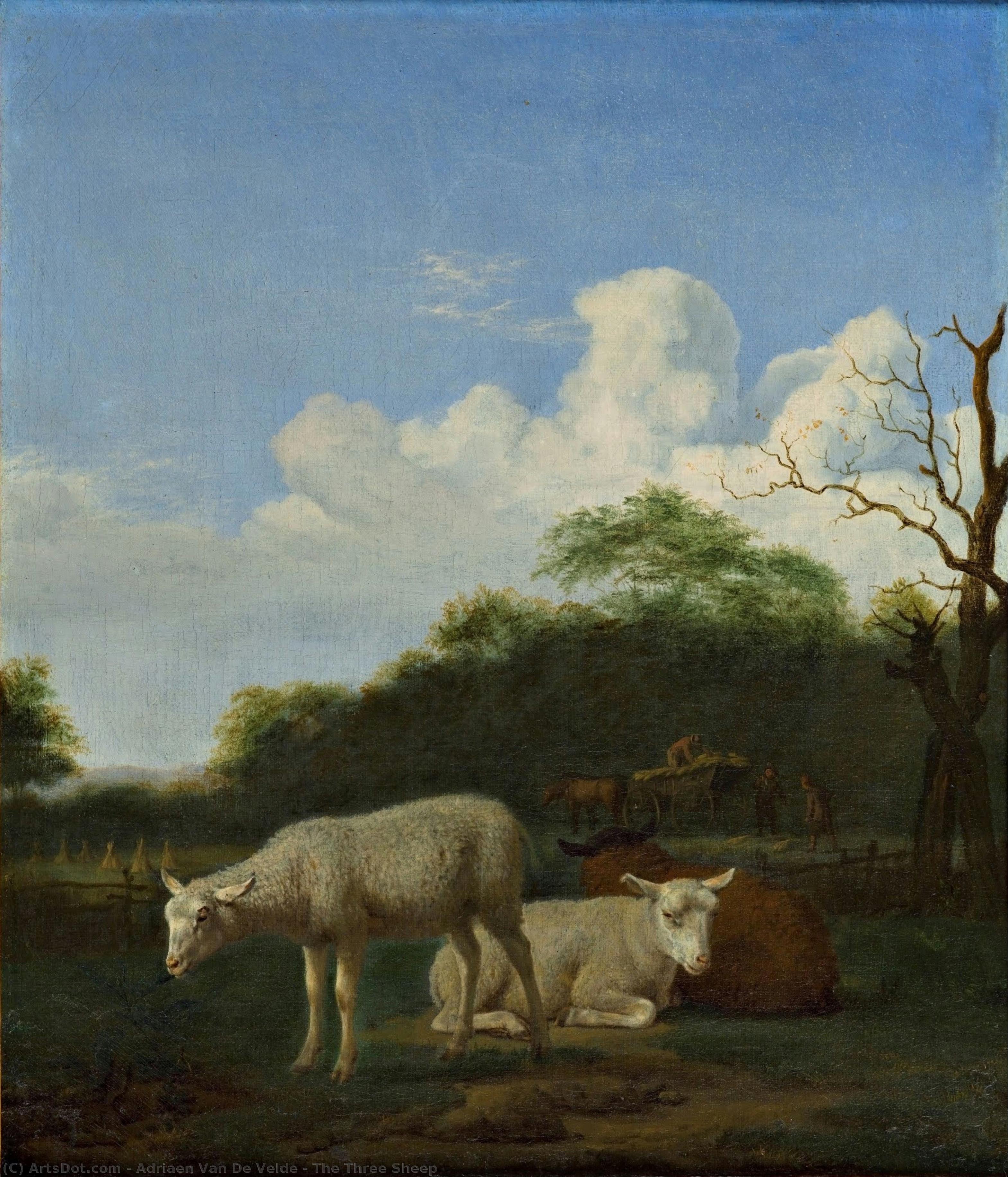 The Three Sheep — Adriaen Van De Velde