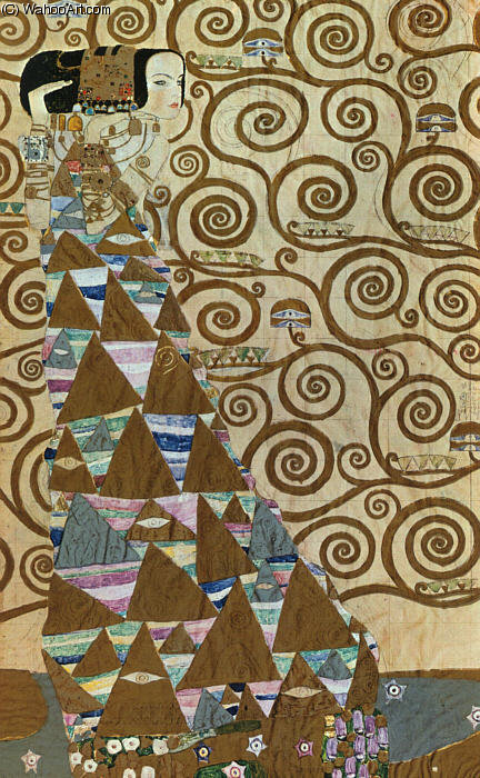 Expectation, Mixed Media With Silver And Gold — Gustav Klimt