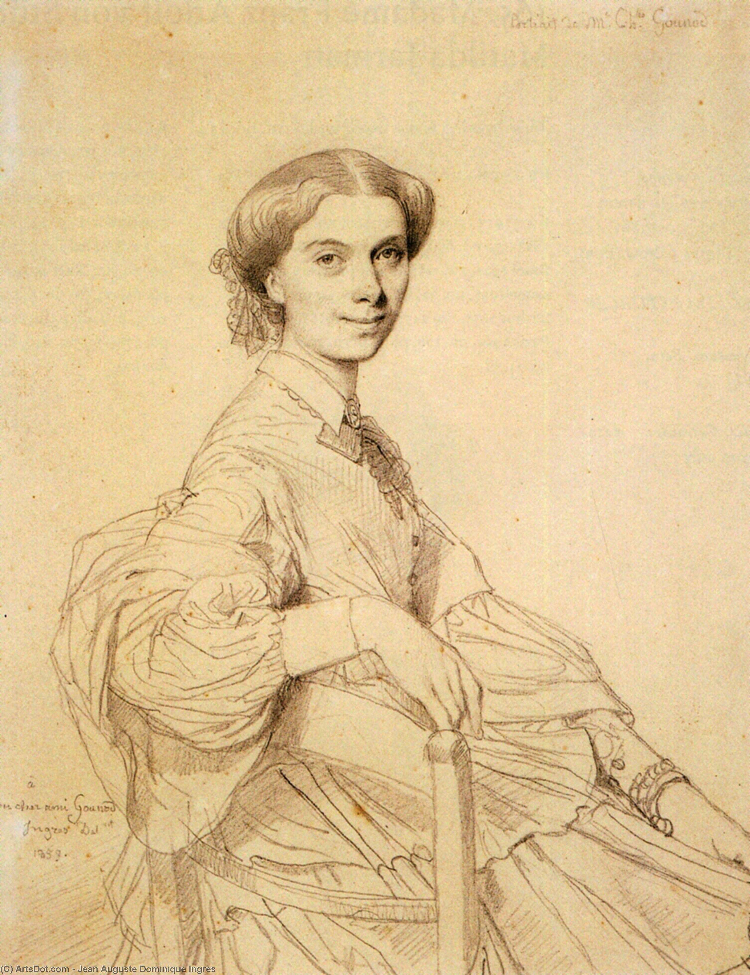 Madame Charles Gounod Born Anna Zimmermann — Jean-auguste-dominique Ingres