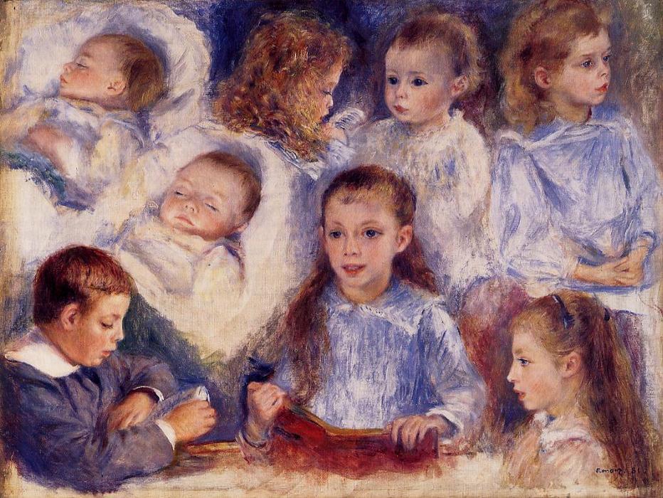 Studies Of The Children Of Paul Berard — Pierre-auguste Renoir