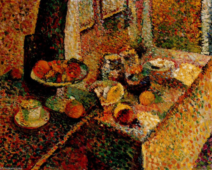 Buffet Et Table Huile Sur Toile Collection Particulière — Henri Matisse