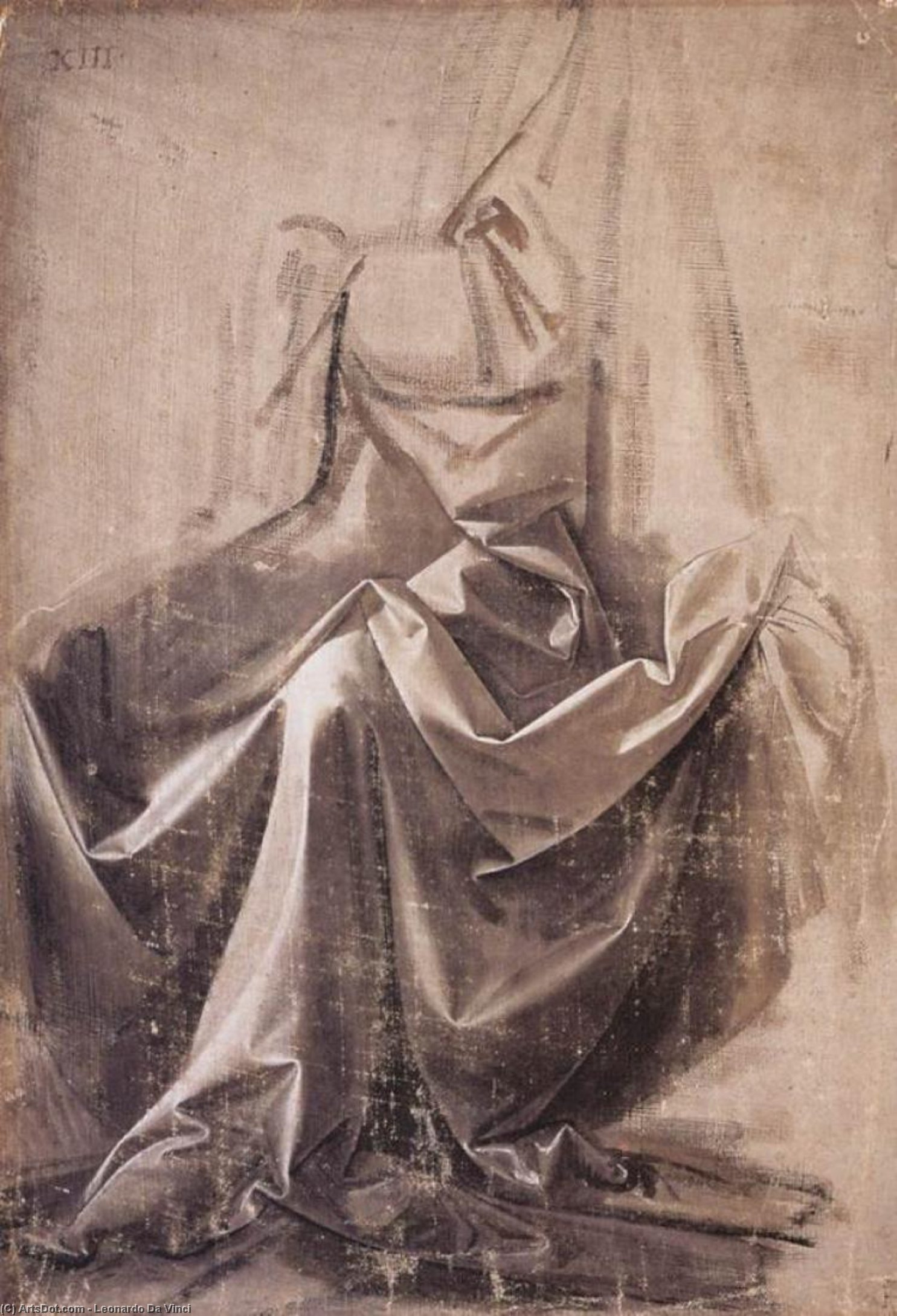 Drapery For A Seated Figure — Leonardo Da Vinci