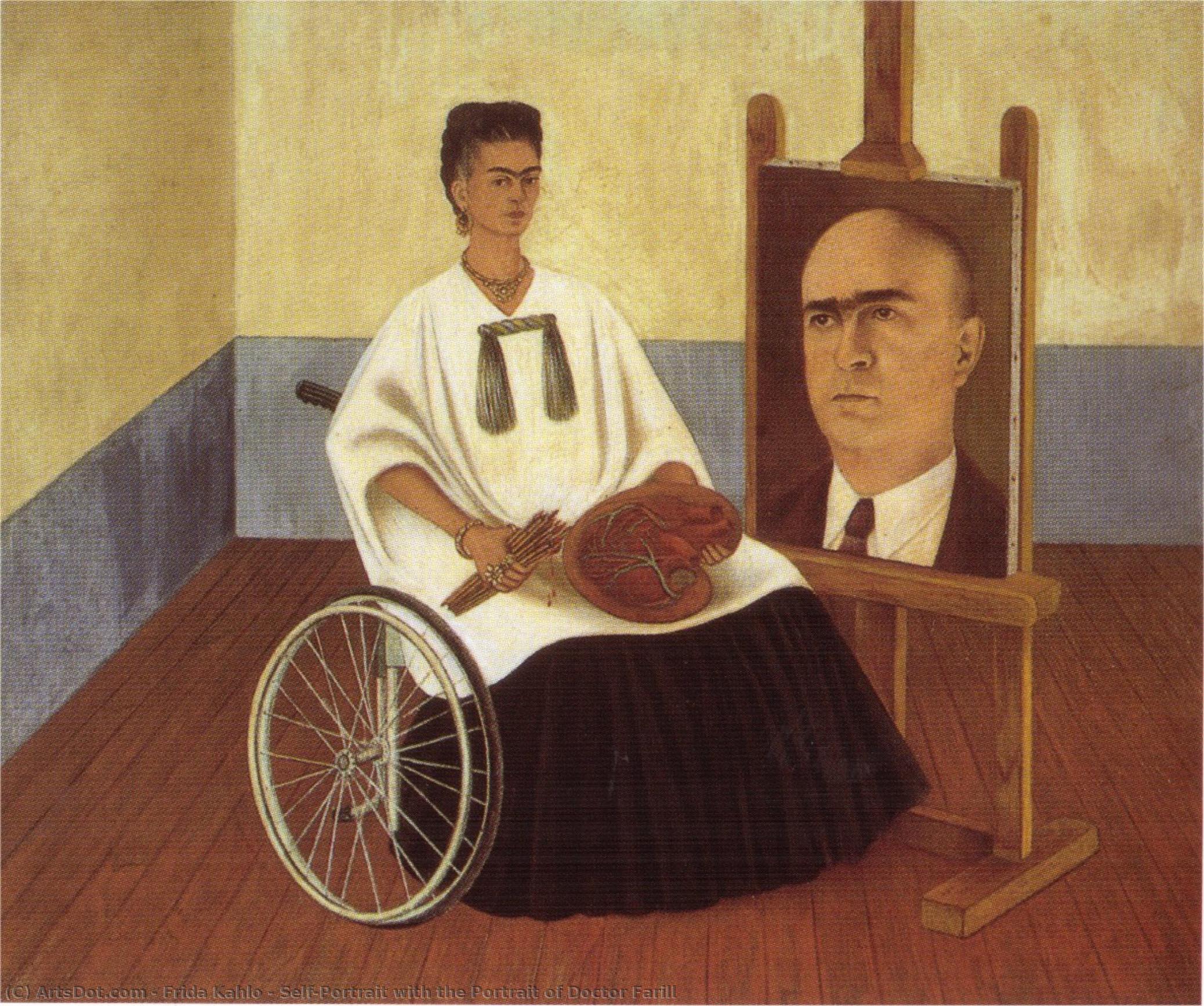 Self-portrait With The Portrait Of Doctor Farill — Frida Kahlo