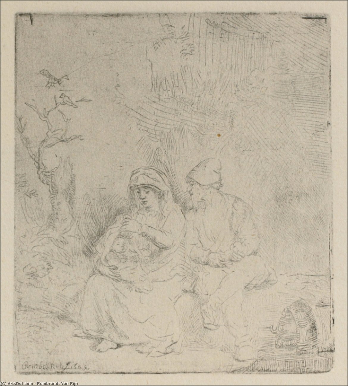 A Repose. In Outline — Rembrandt Van Rijn