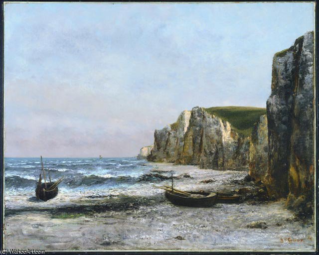 The Cliffs At Etreat - - — Gustave Courbet