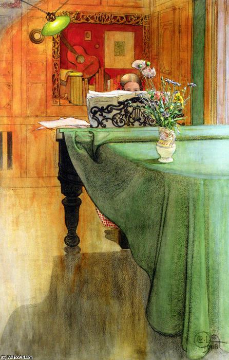 Brita At The Piano — Carl Larsson