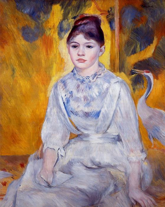 Young Woman With Crane — Pierre-auguste Renoir