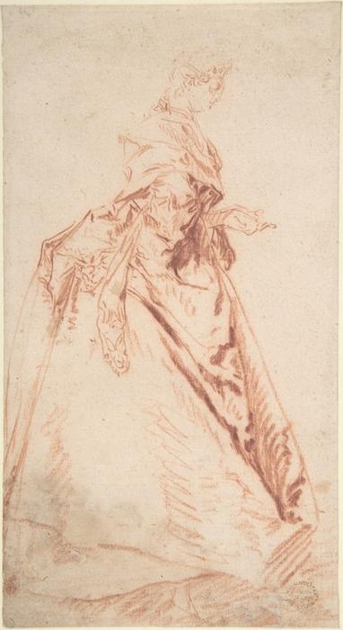 Standing Woman Facing Right — Nicolas Lancret