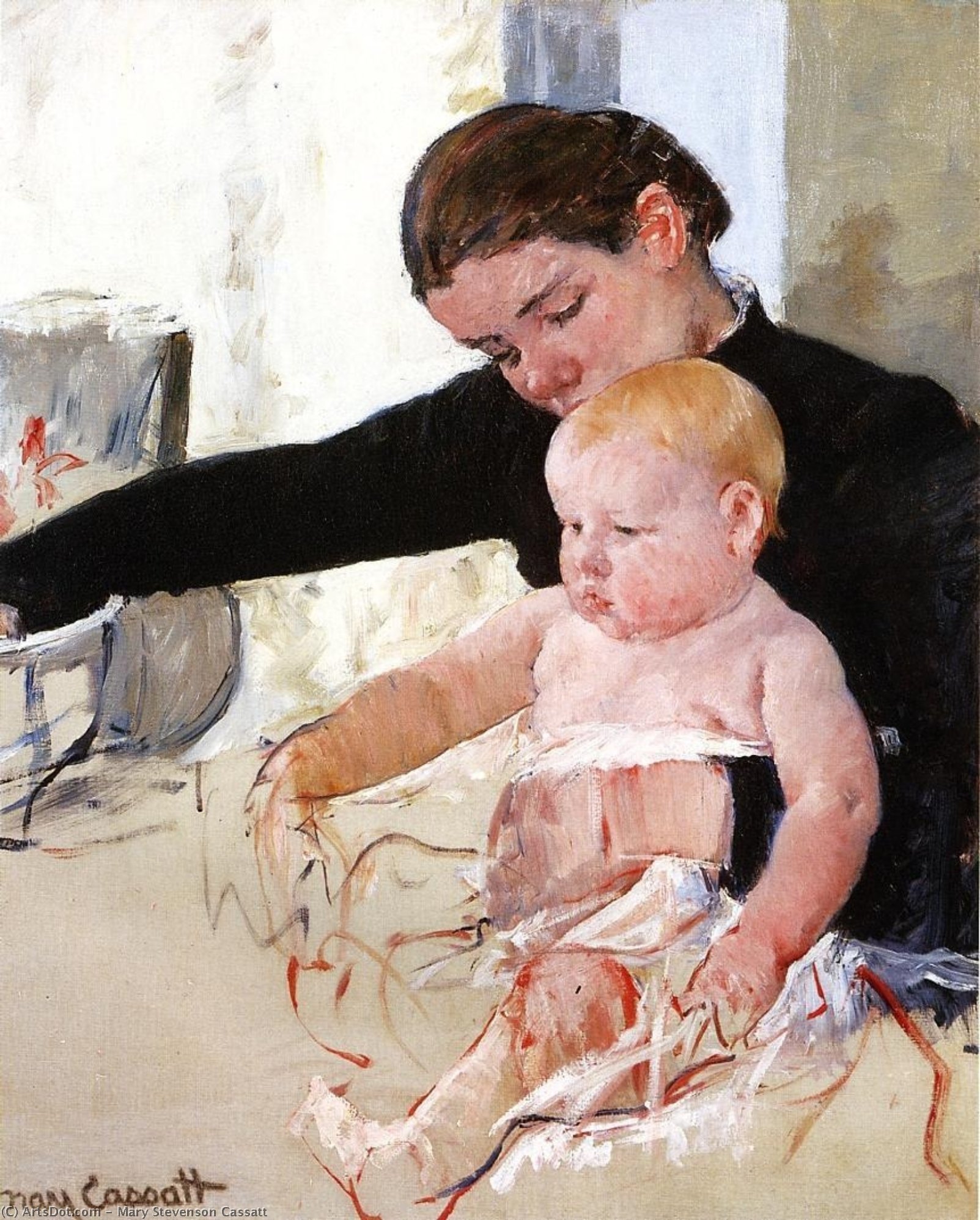Bathing The Young Heir — Mary Stevenson Cassatt