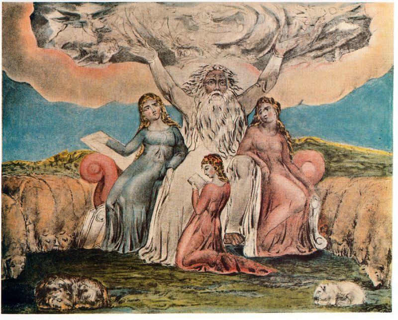 Job And His Daughters — William Blake