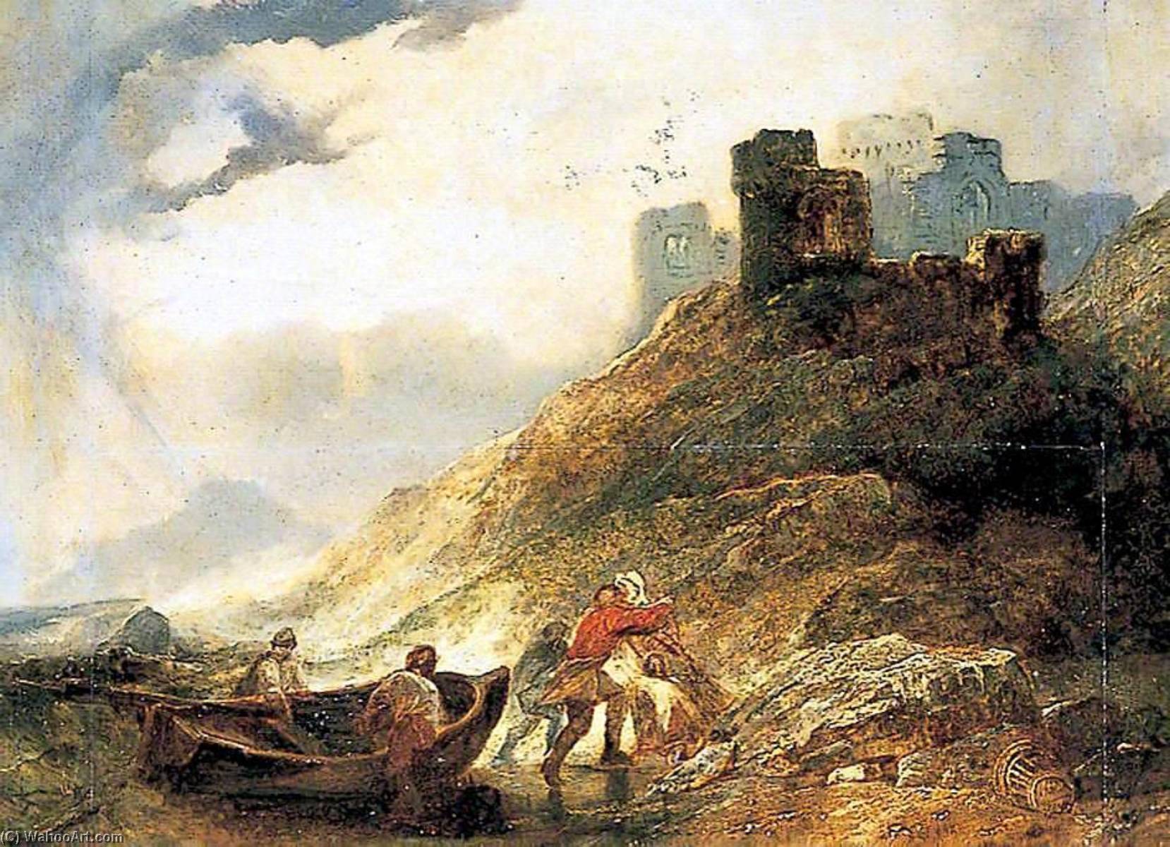 Landing At East Cliff, Dover, Kent — Alfred Clint