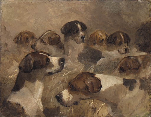 Study Of A Group Of Foxhounds — Richard Barrett Davis