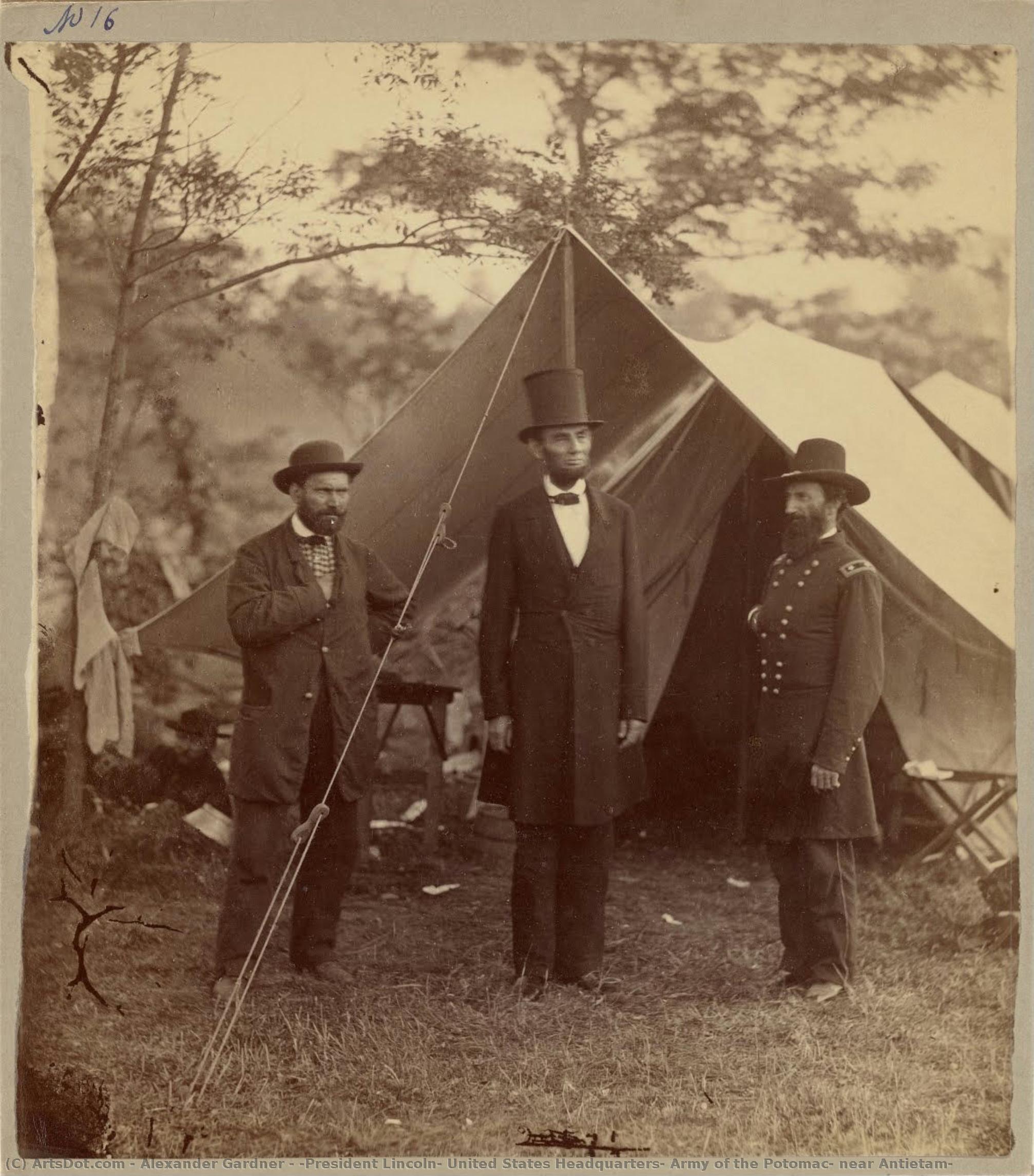 [präsident Lincoln, Hauptquartier Der Vereinigten Staaten, Army Of The Potomac, Nahe Antietam] — Alexander Gardner