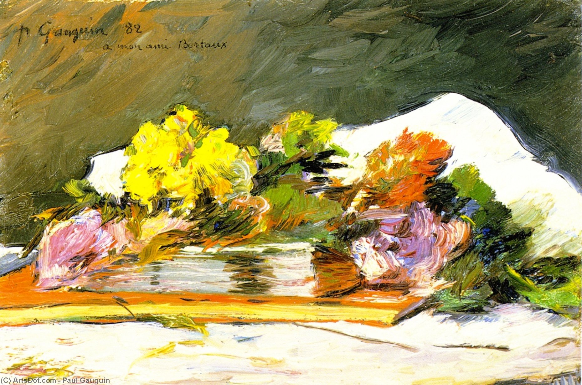 Flowers And Books — Eugène Henri Paul Gauguin