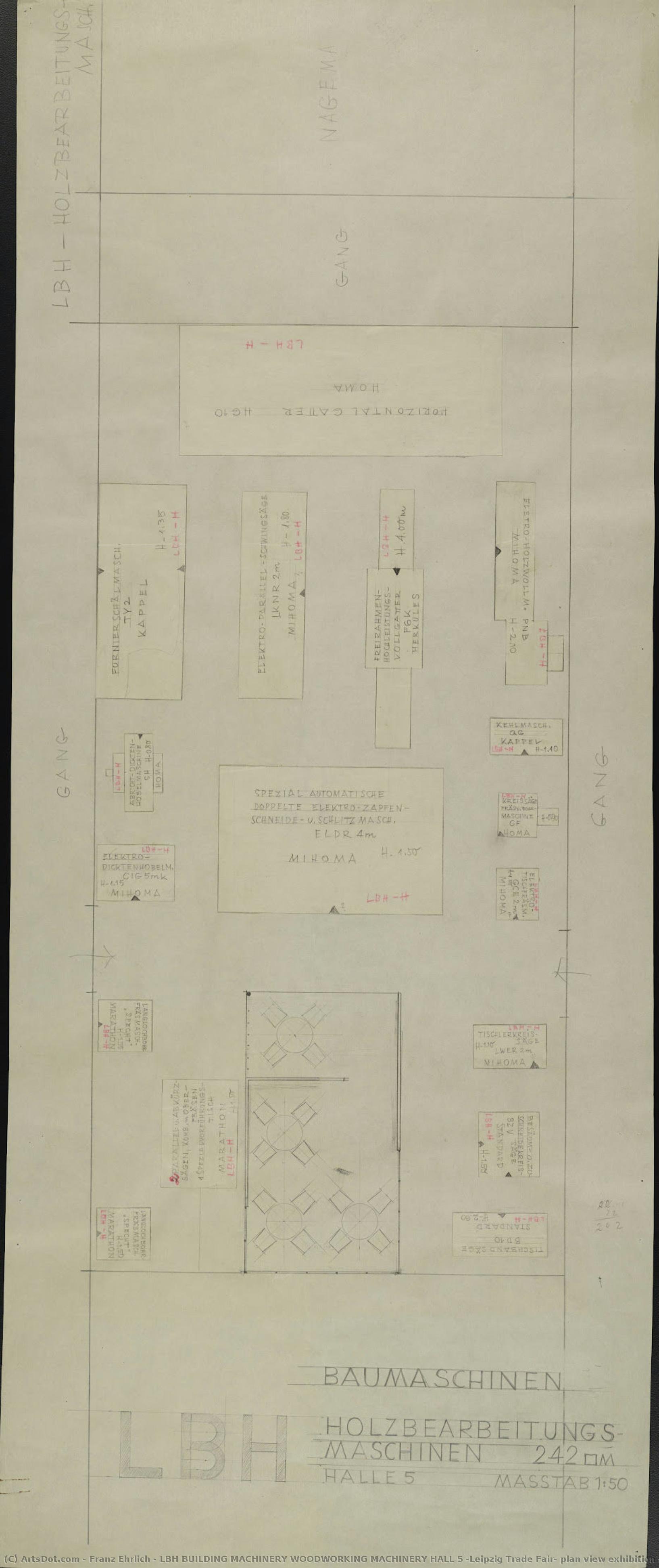 Lbh Building Machinery Woodworking Machinery Hall 5 (leipzig Trade Fair, Plan View Exhibition Stand) — Franz Ehrlich