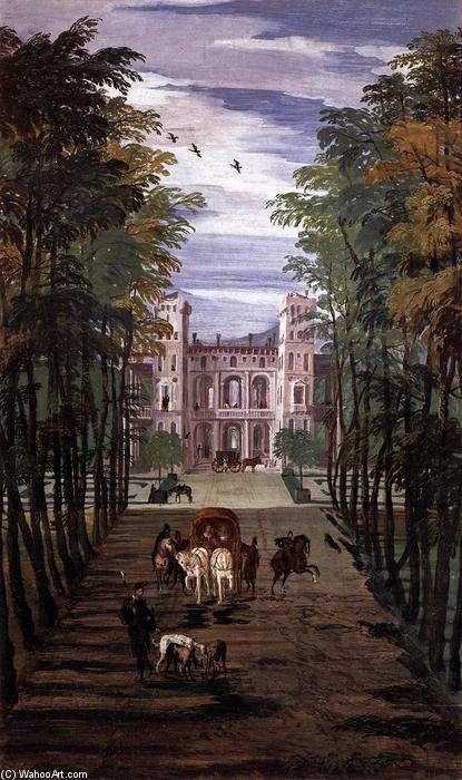 Landscape With Villa And Carriages (detail) — Paolo Veronese