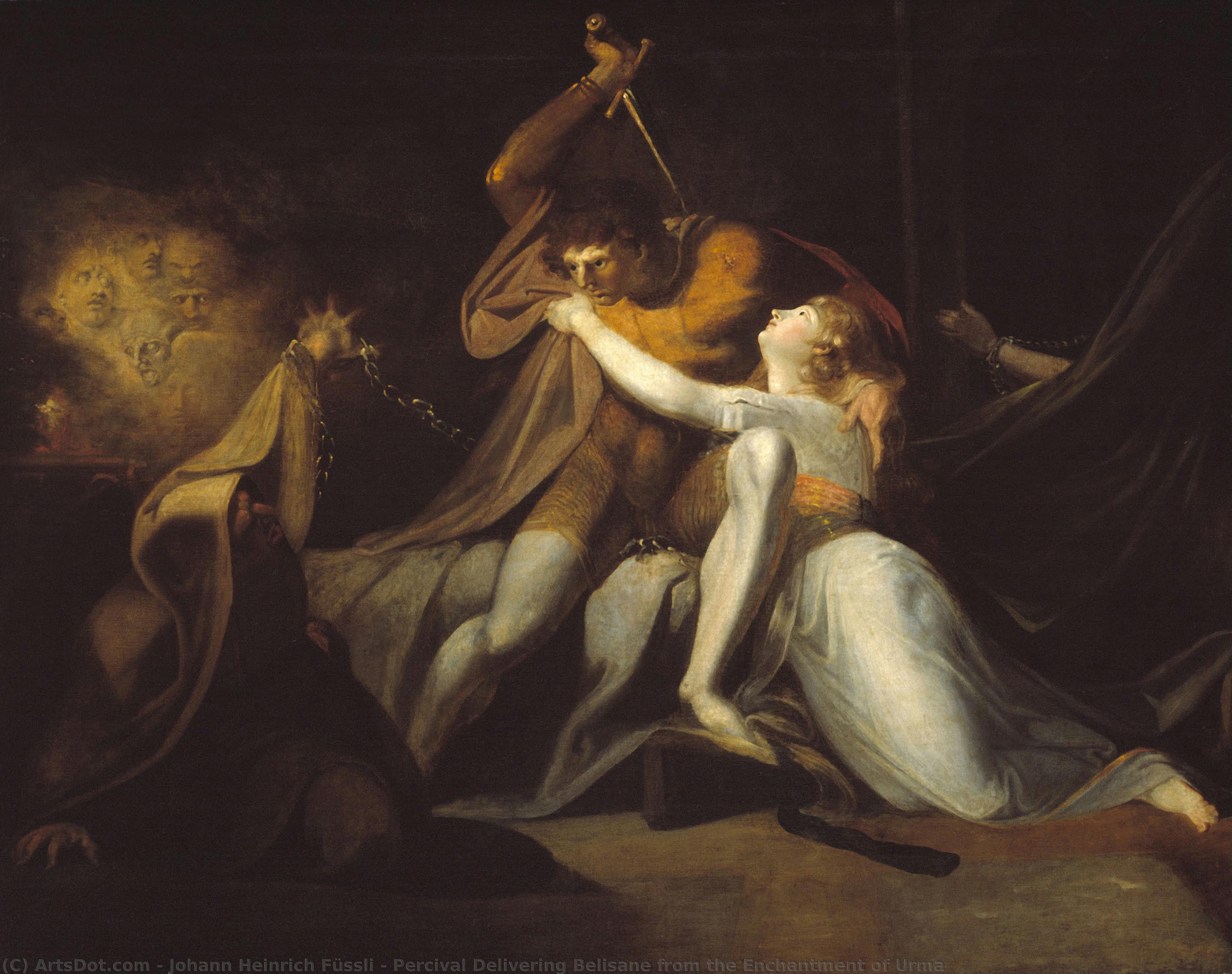 Percival Delivering Belisane From The Enchantment Of Urma — Johann Heinrich Füssli