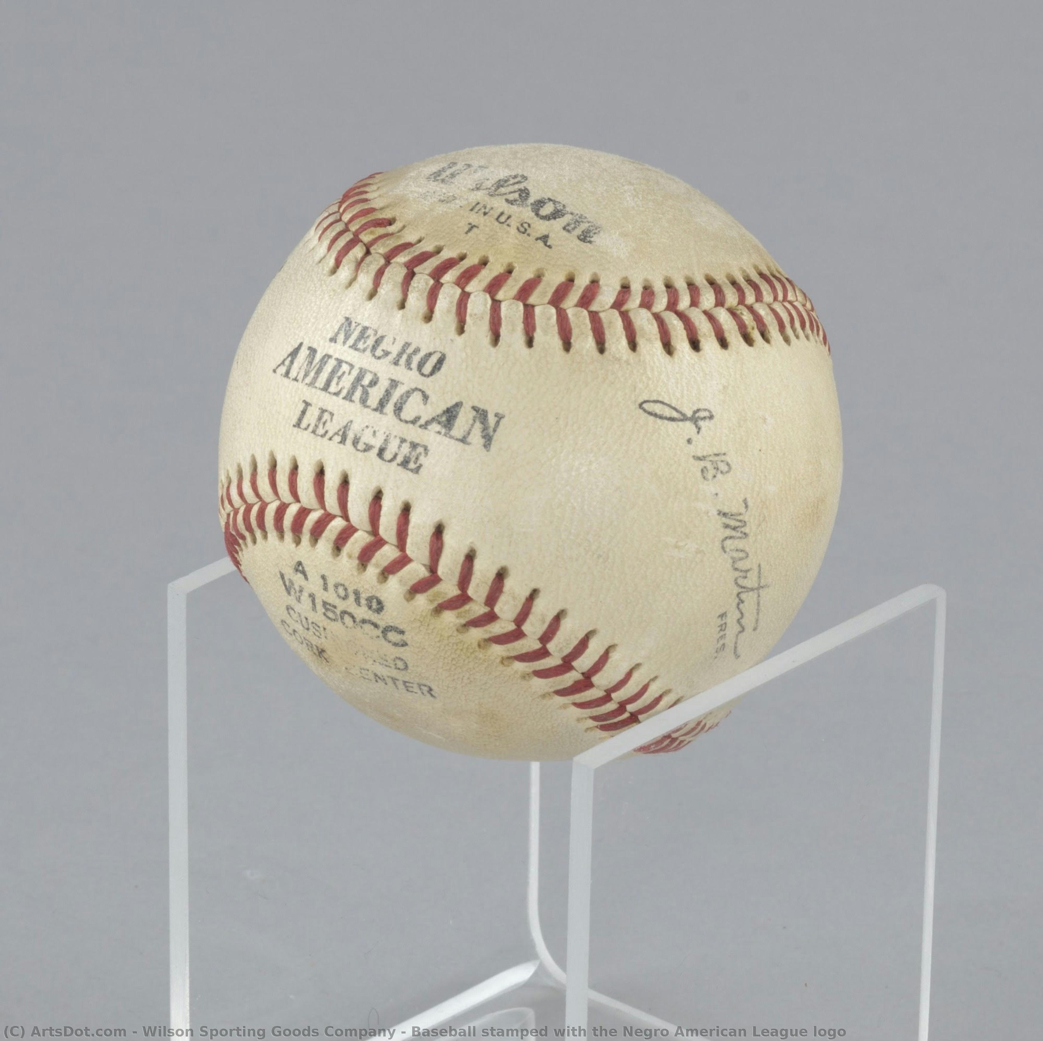 Baseball Stamped With The Negro American League Logo — Wilson Sporting Goods Company