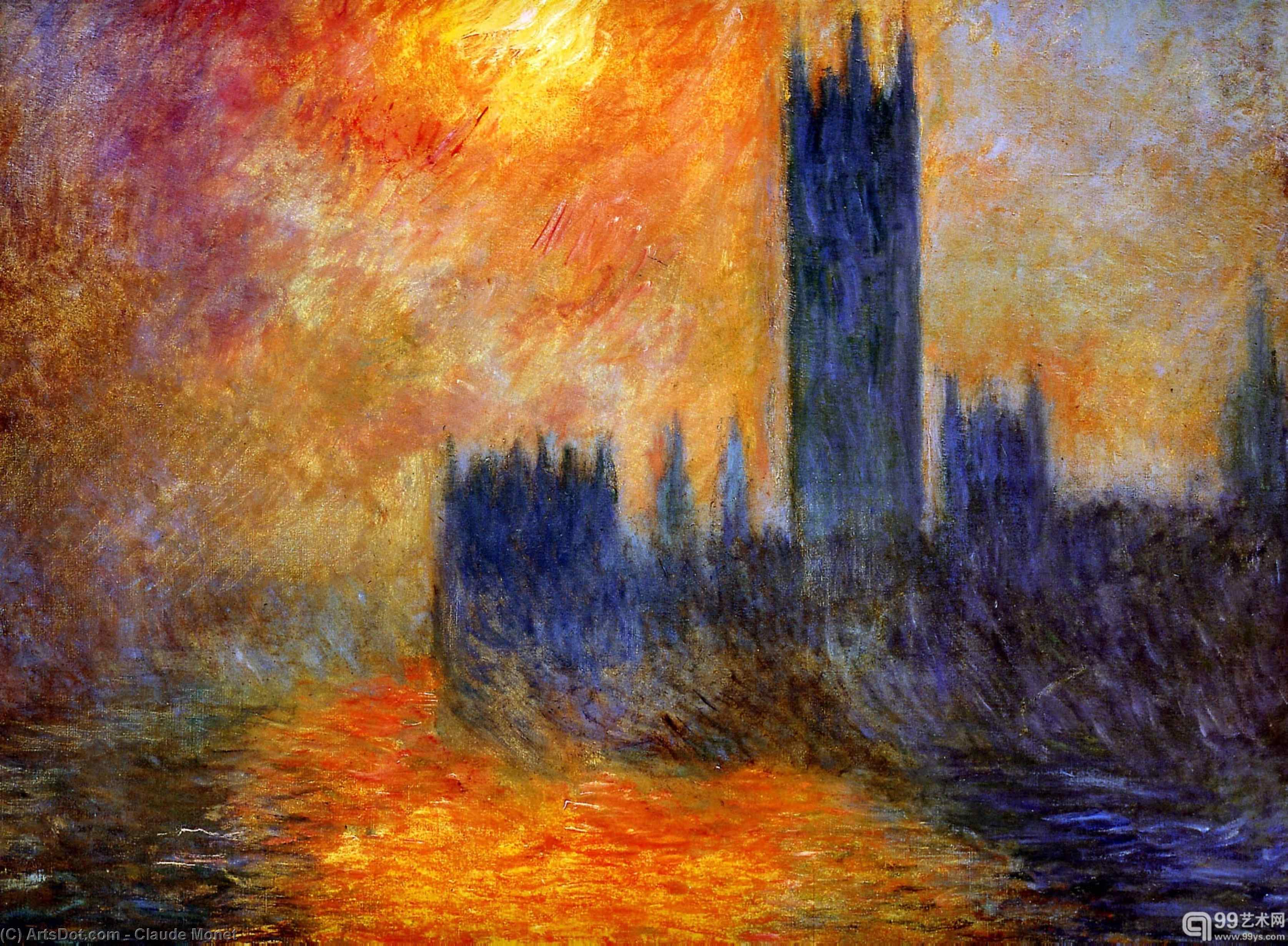 House Of Parliament Sun — Claude Monet