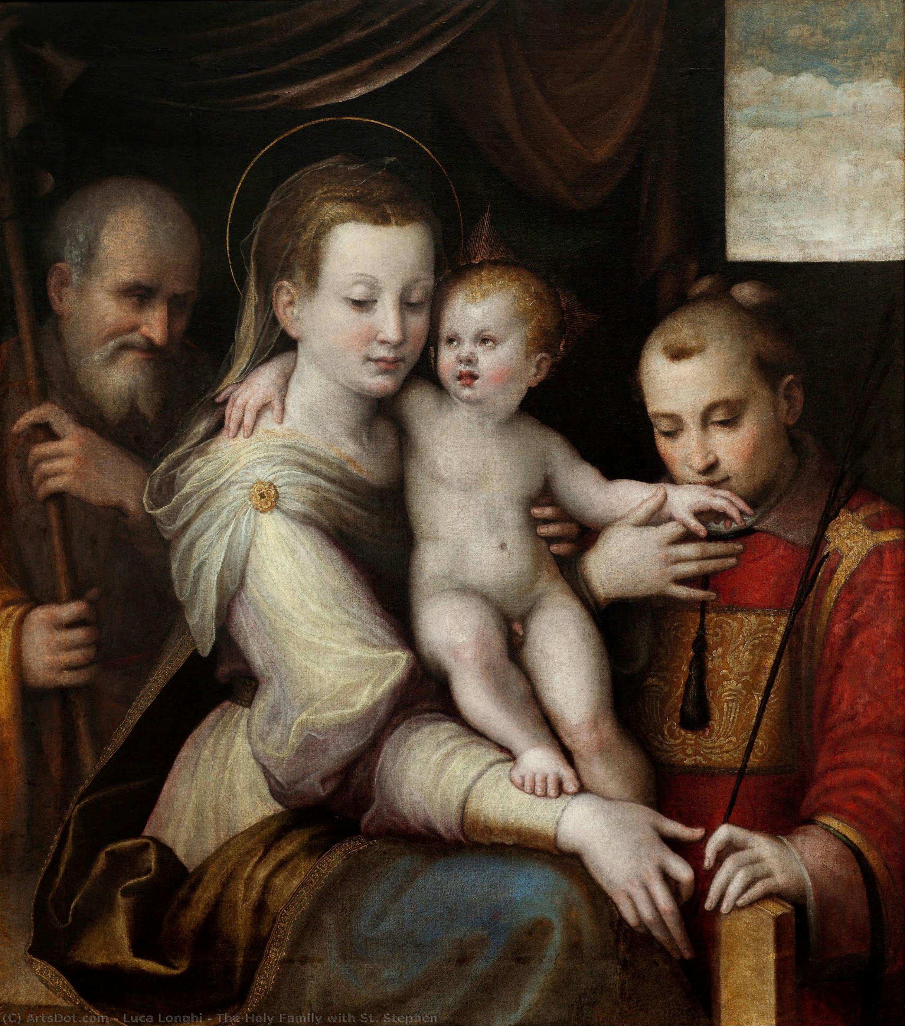 The Holy Family With St. Stephen — Luca Longhi