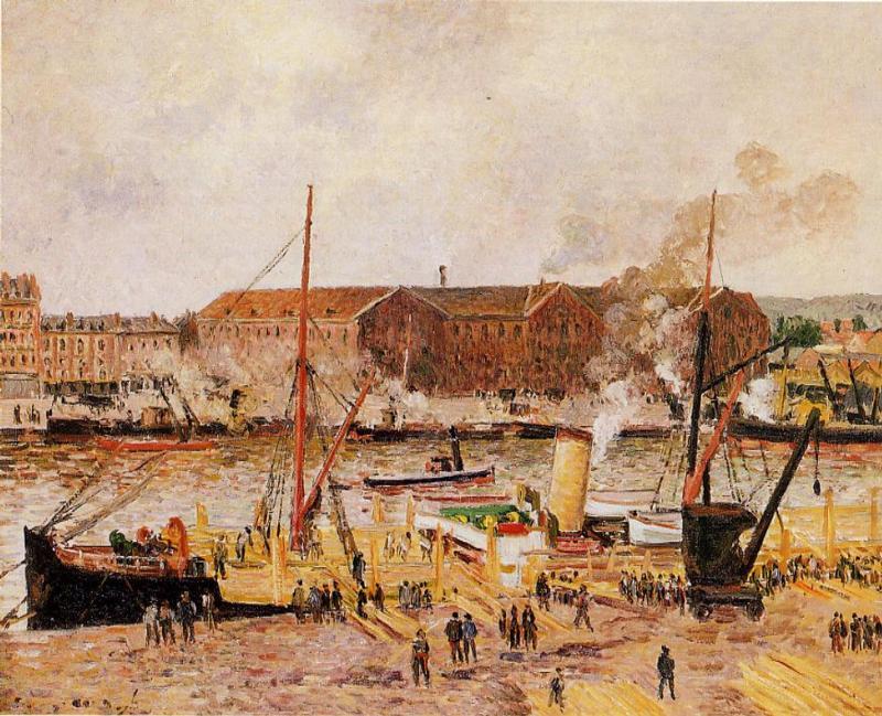 Unloading Wood At Rouen — Kamij Pisaro