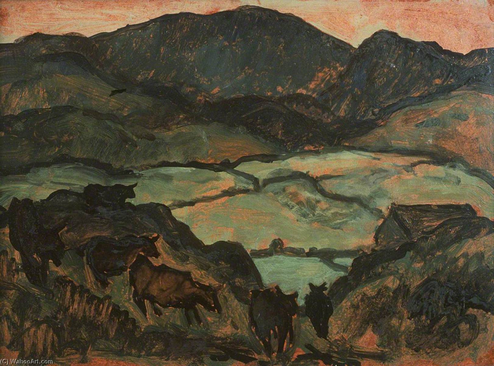 Landscape With Cattle — John Kyffin Williams