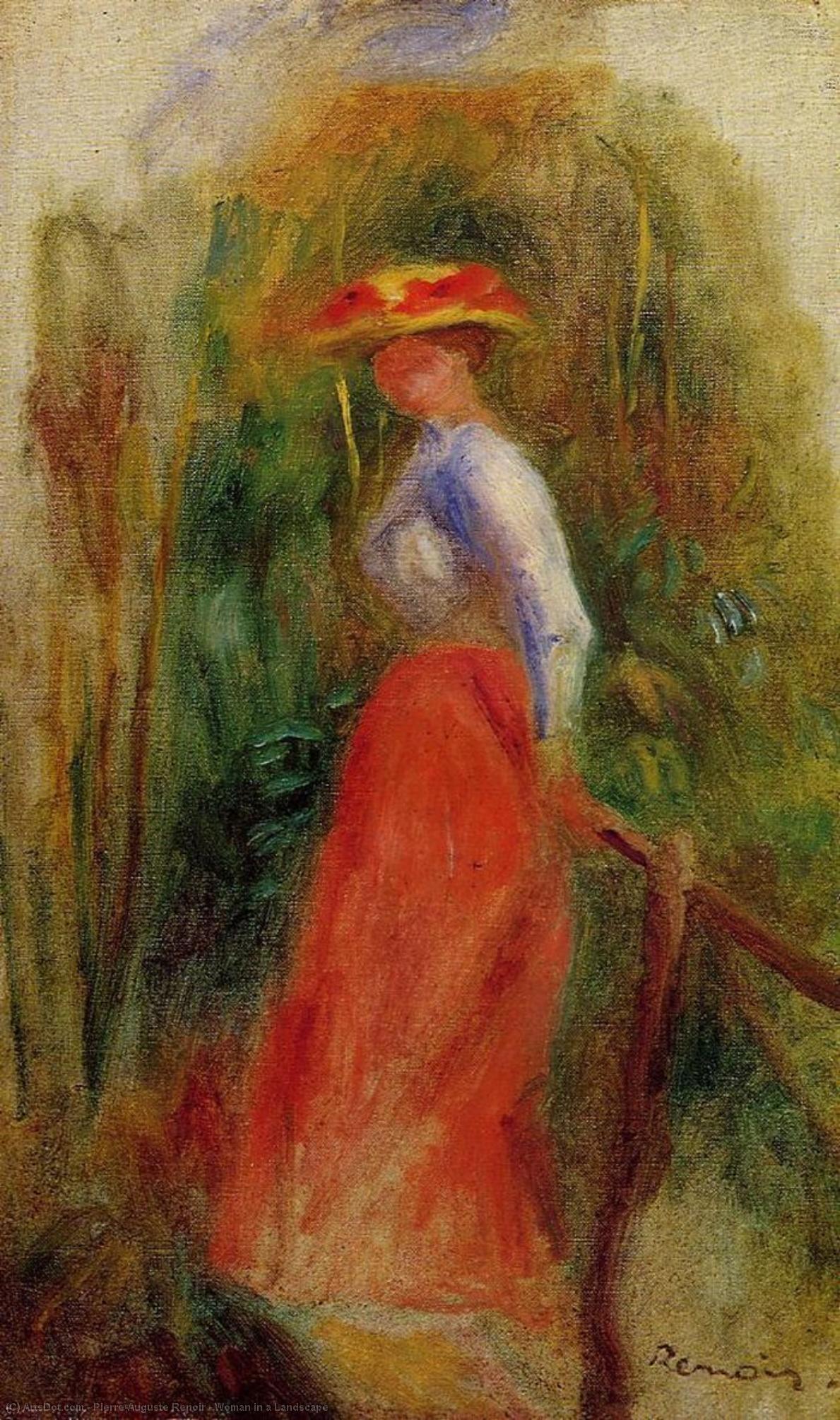 Woman In A Landscape — Pierre-auguste Renoir