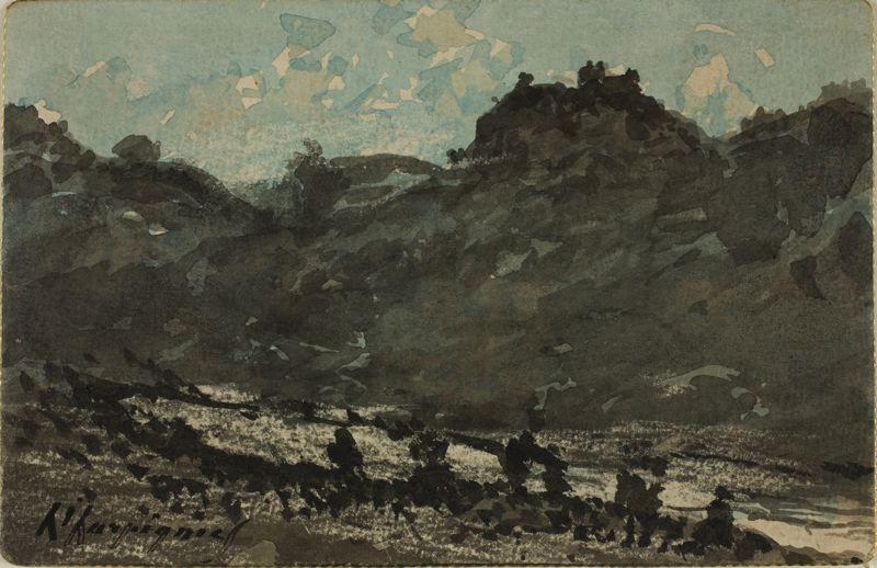 Hilly Landscape With River — Henri-joseph Harpignies