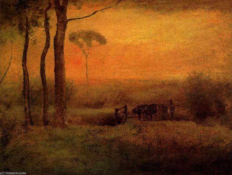 Pastoral Landscape At Sunset — George Innes