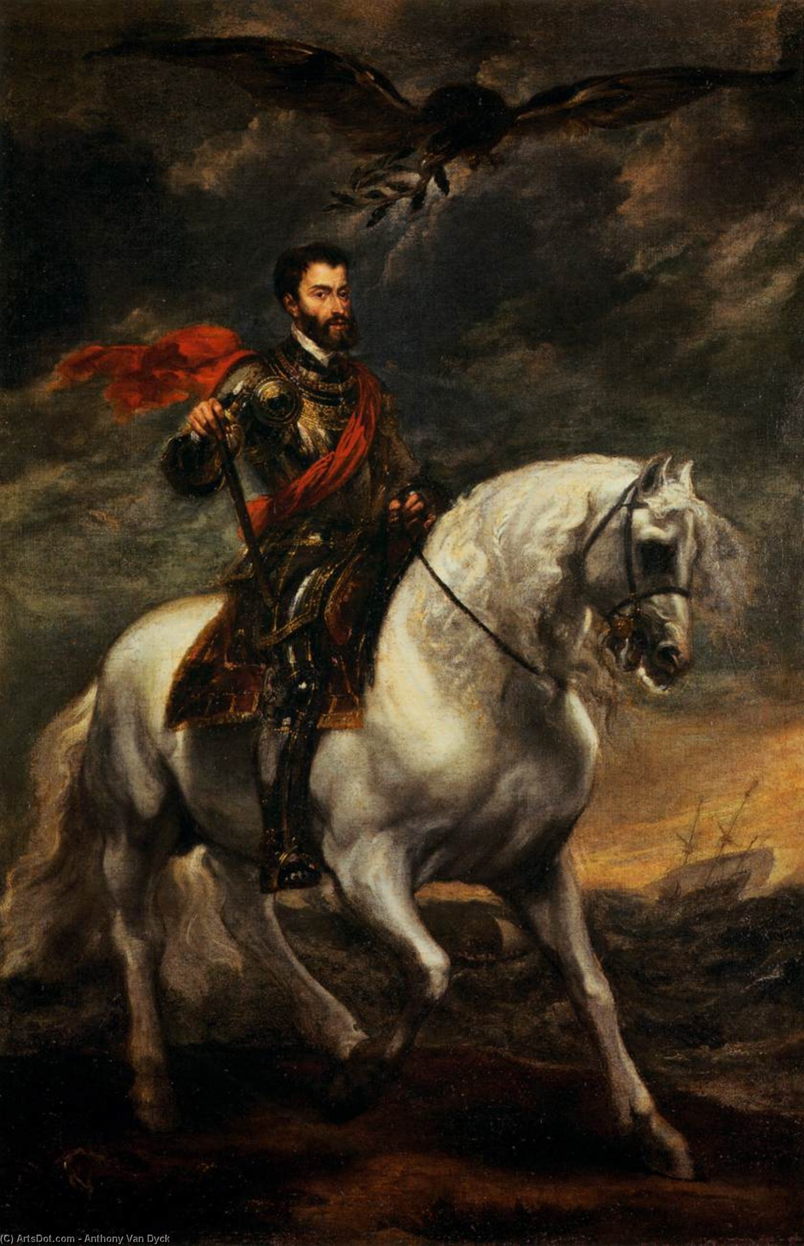 Portrait Of Charles V On Horseback — Sir Anthony Van Dyck