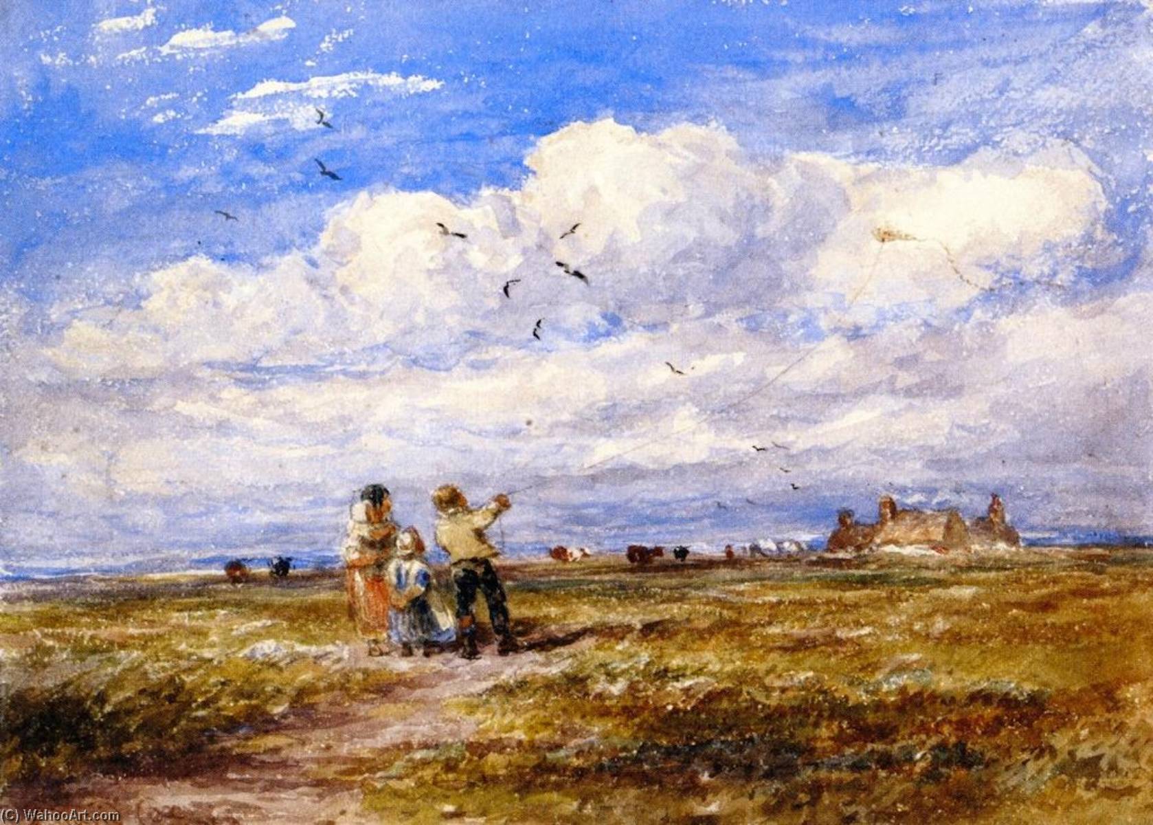 Flying The Kite — David Cox The Elder