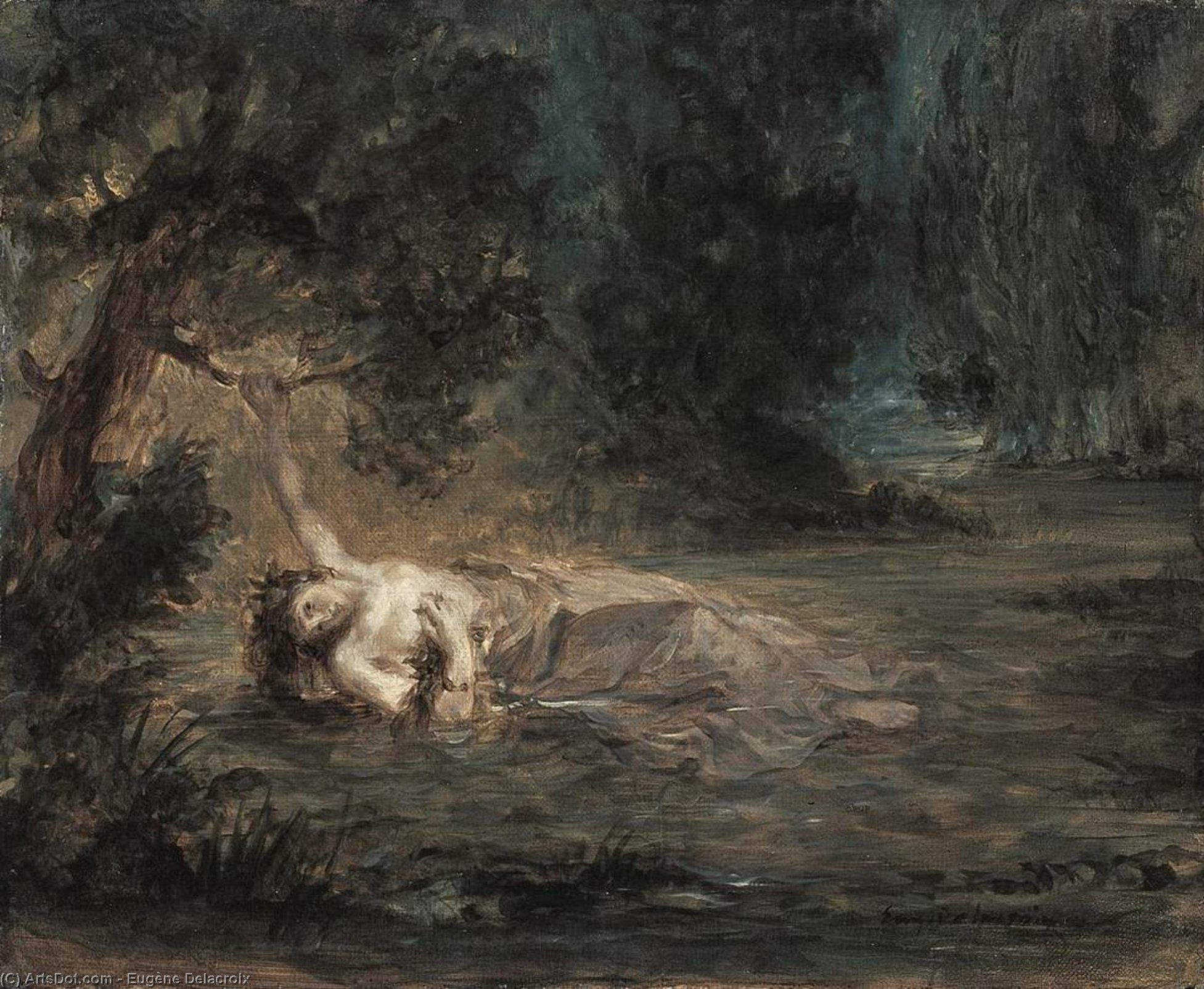 The Death Of Ophelia — Eugène Delacroix
