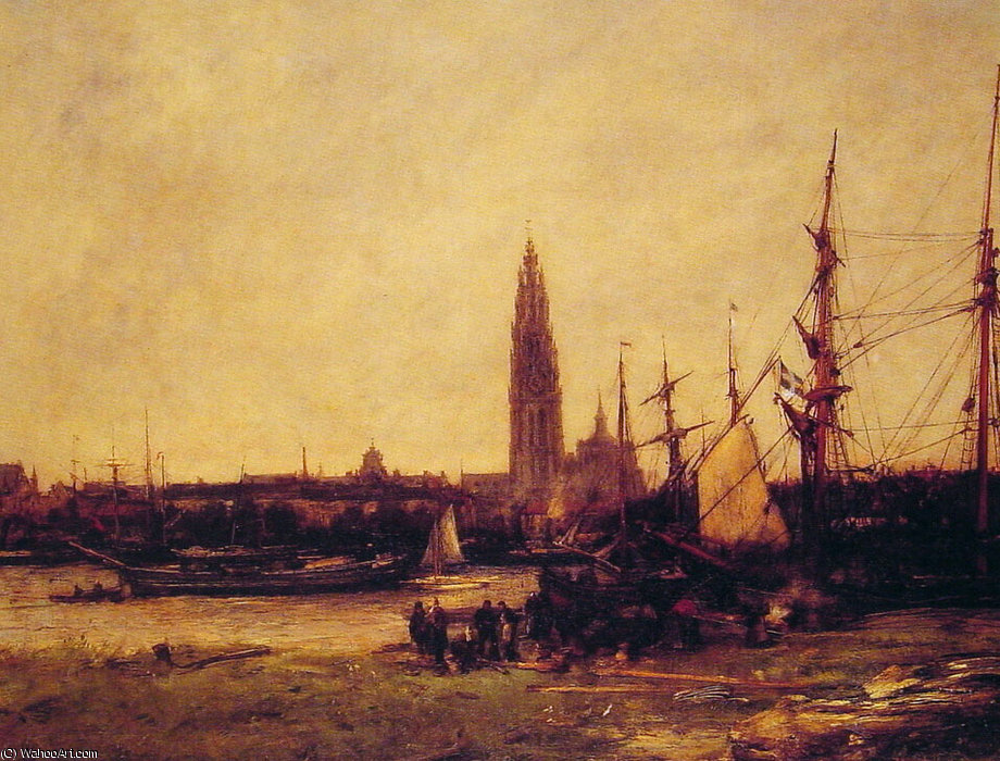 View Of Antwerp — Antoine Vollon