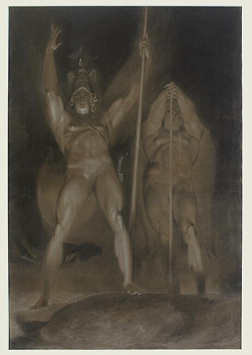 Satan Et Belzébuth Debout, De Face, Dominant Des Nuées Enflammées — Sir Thomas Lawrence