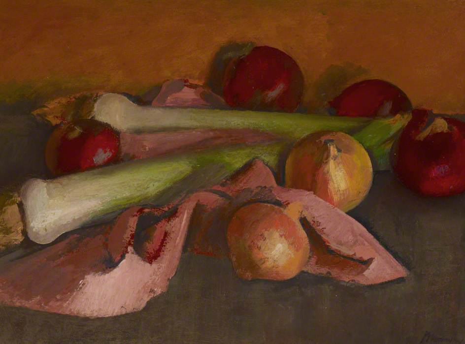 Still Life, Onions And Leeks — Bernard Meninsky
