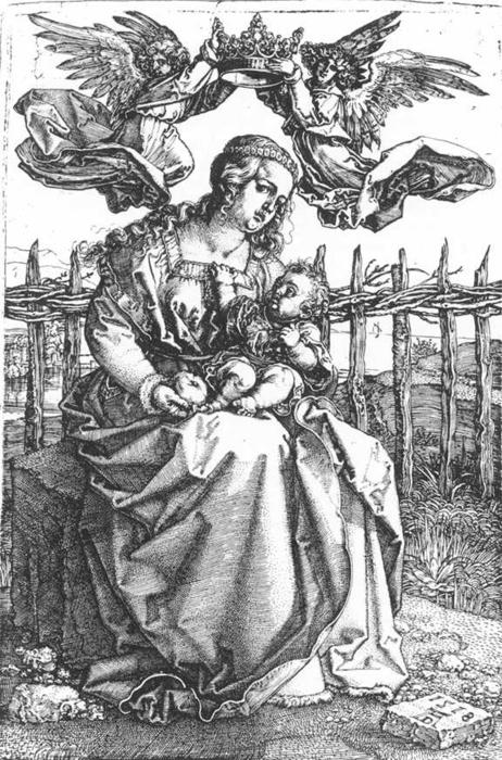 Madonna Crowned By Two Angels — Albrecht Dürer