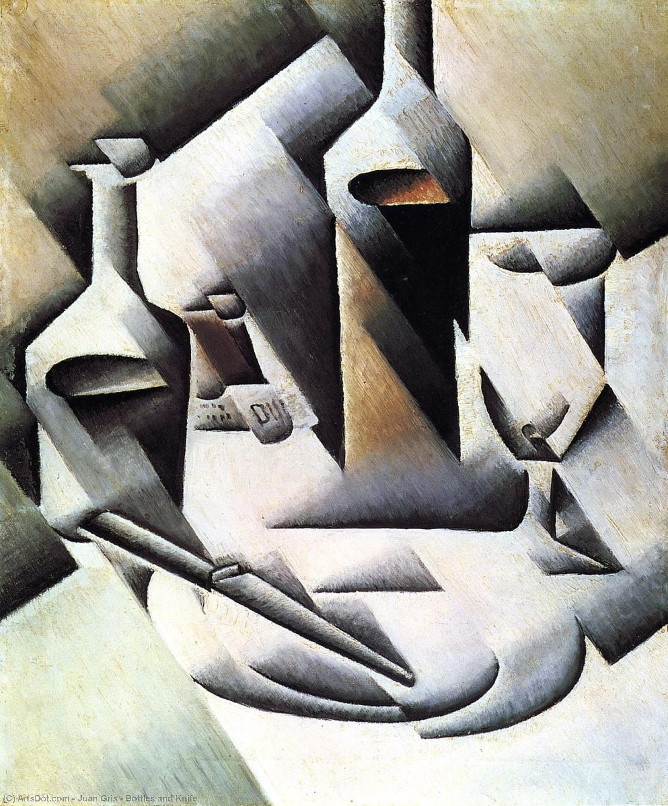 Bottles And Knife — Juan Gris
