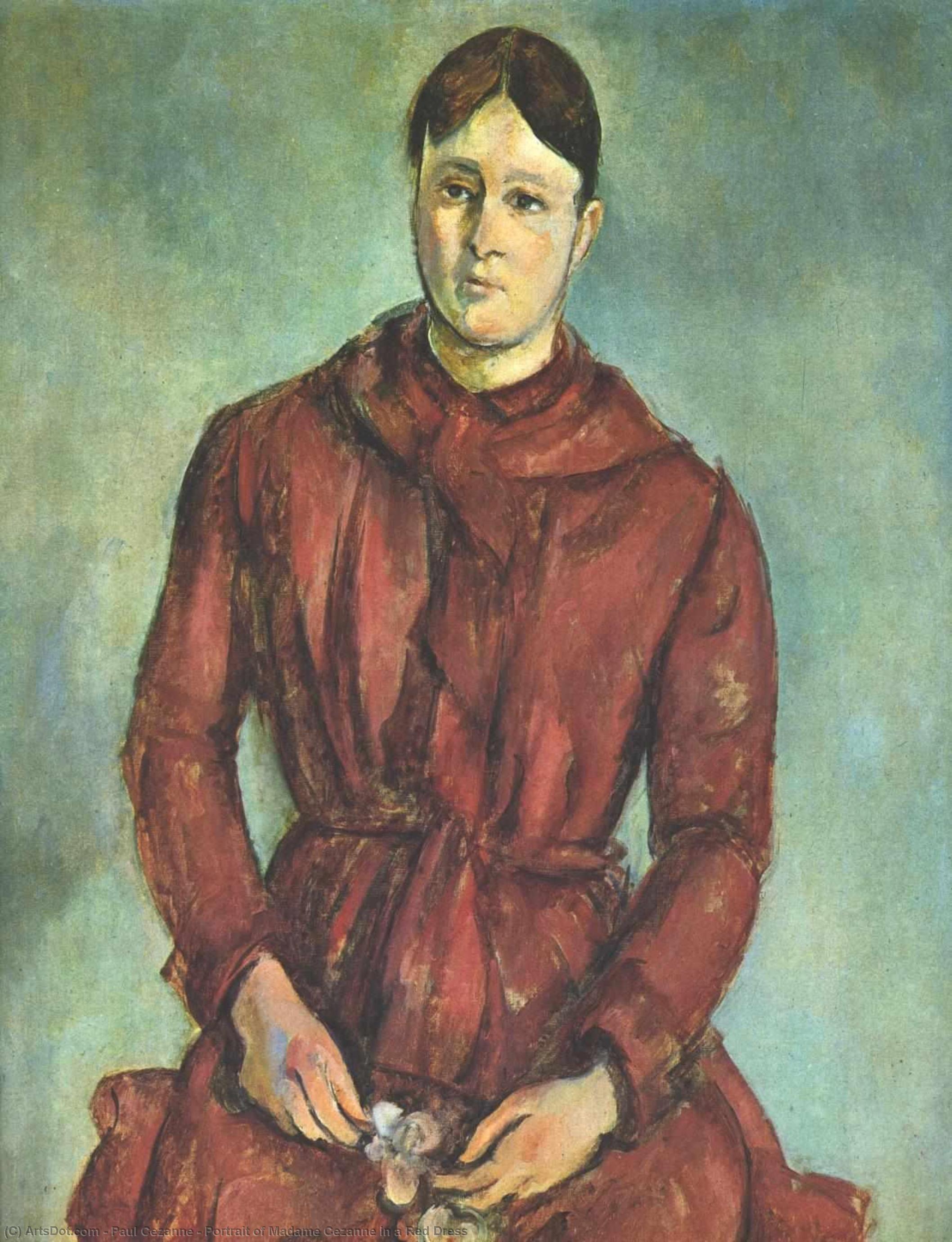 Portrait Of Madame Cezanne In A Red Dress — Paul Cézanne