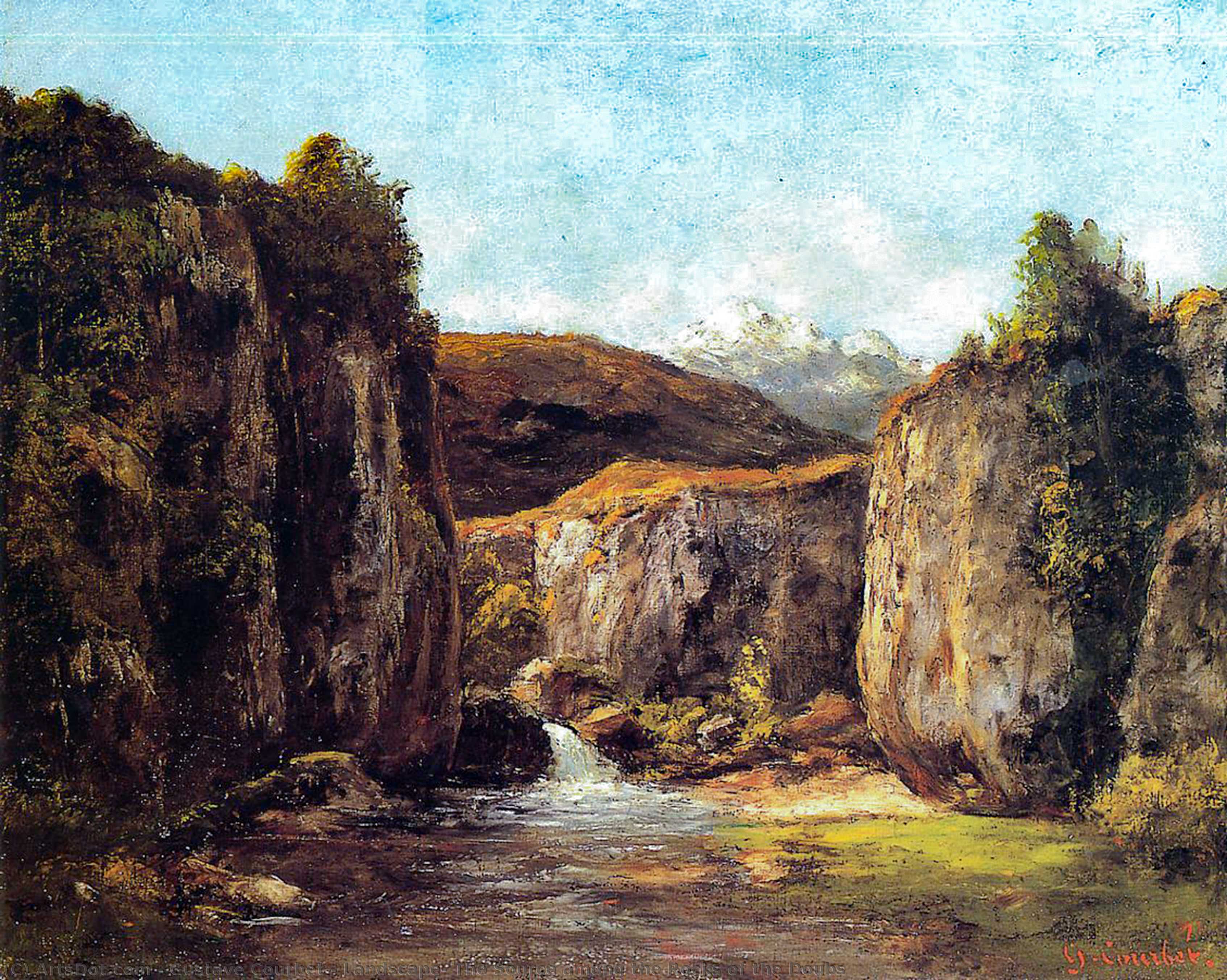 Landscape: The Source Among The Rocks Of The Doubs — Gustave Courbet