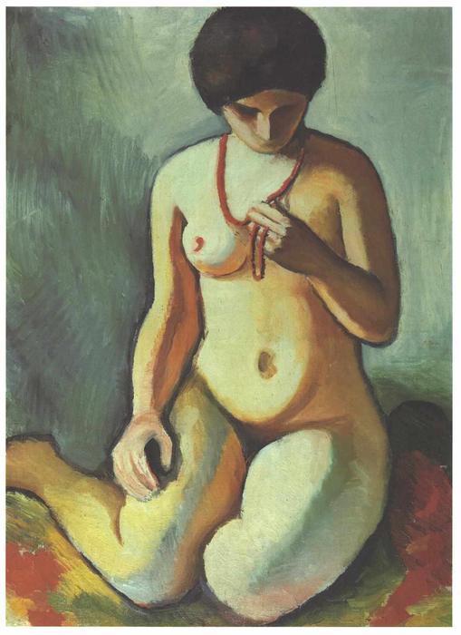 Female Nude With Corall Necklace — August Macke