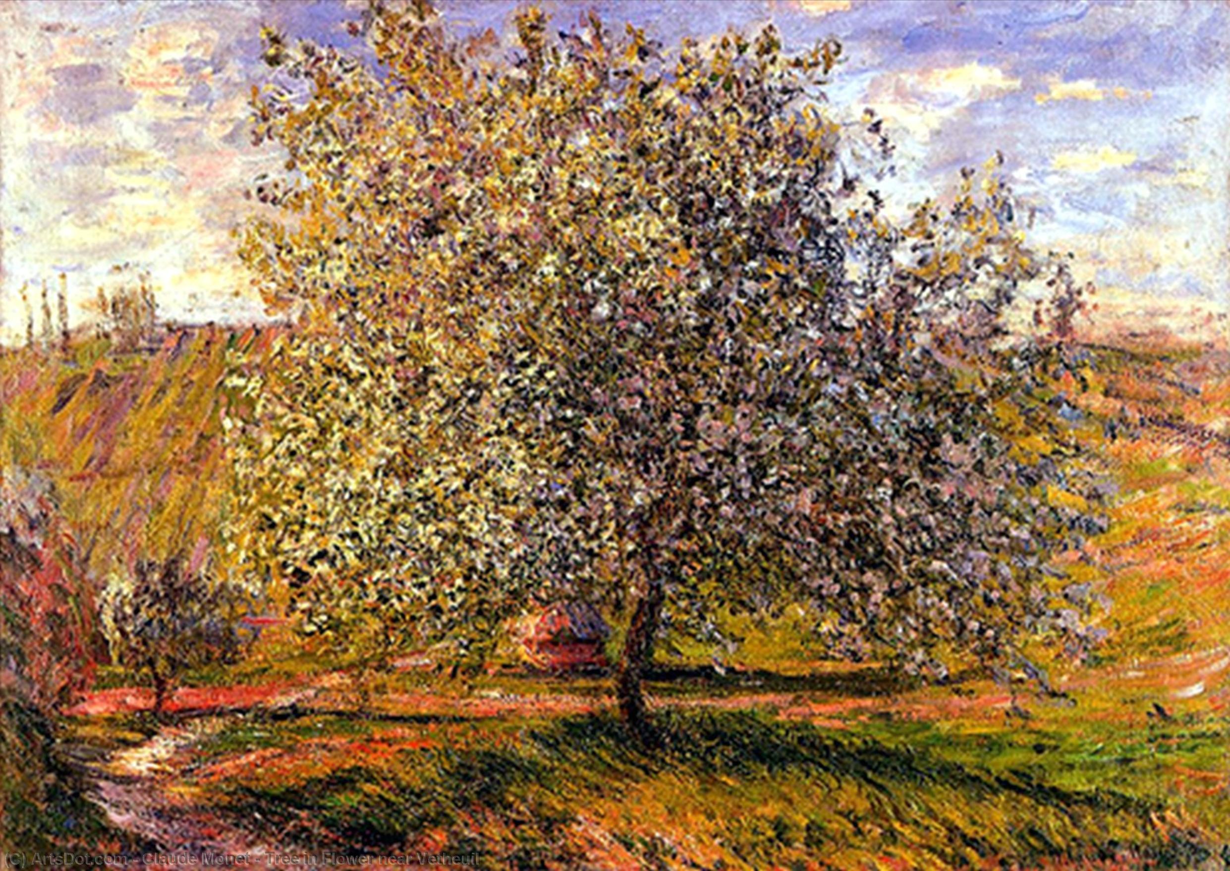 Tree In Flower Near Vetheuil — Claude Monet