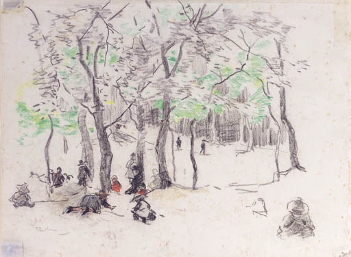 Children Playing In A Wooded Park — Willy Martens