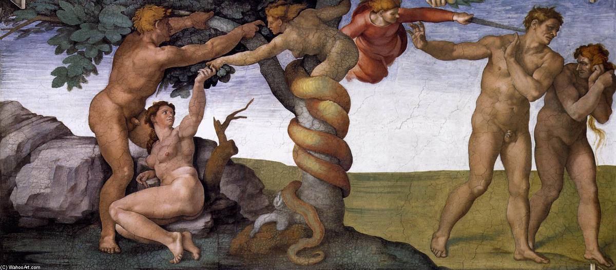 The Fall And Expulsion From Garden Of Eden — Michelangelo Buonarroti
